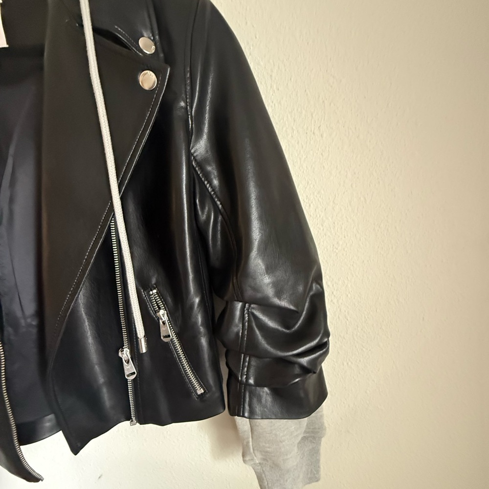 Cinq à Sept Evie Hooded Faux Leather Jacket - Picture 8 of 11